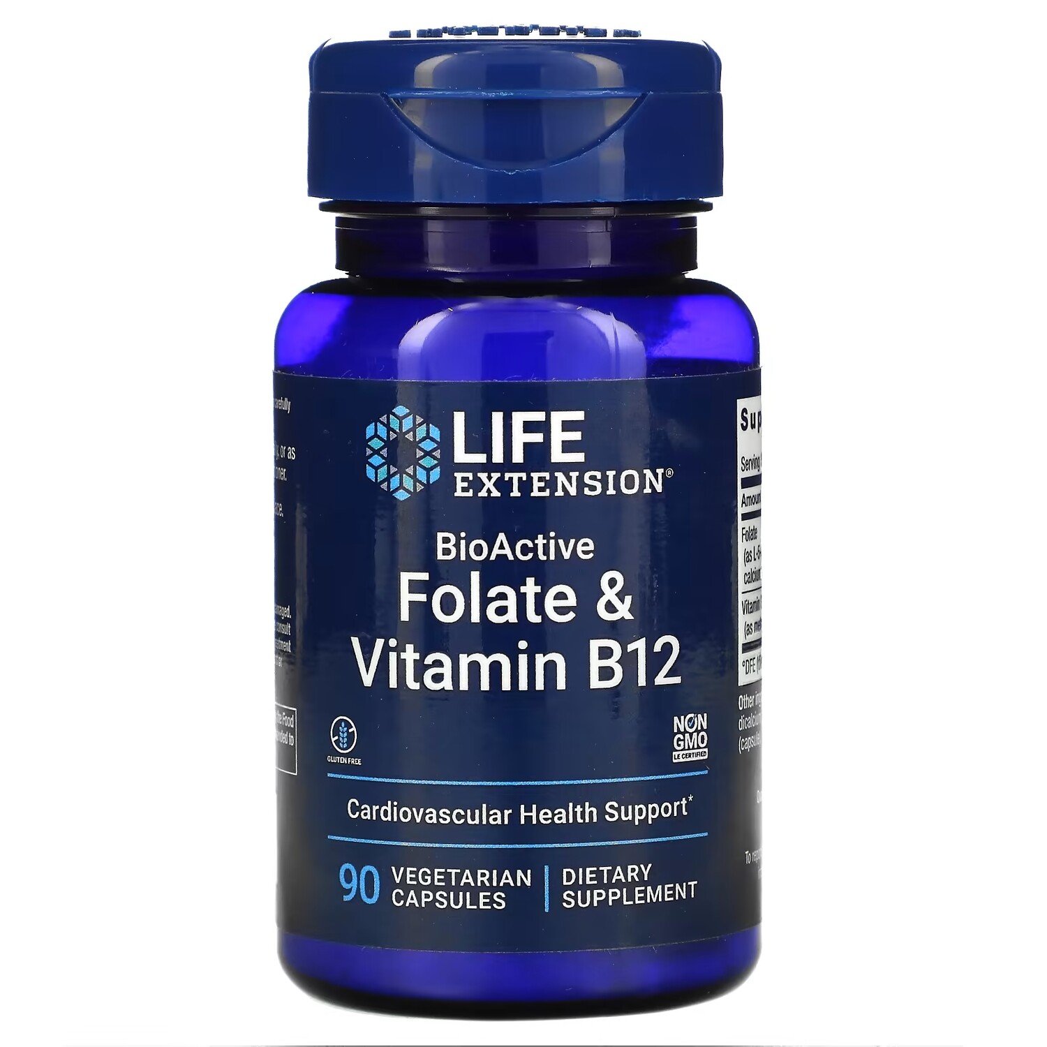 

Биоактивные Фолат и Витамин B12 Life Extension, 90 вегетарианских капсул