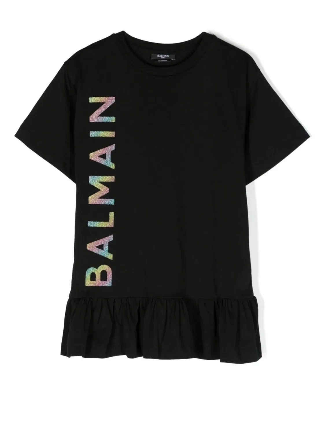 Платье-футболка с логотипом Balmain, черный