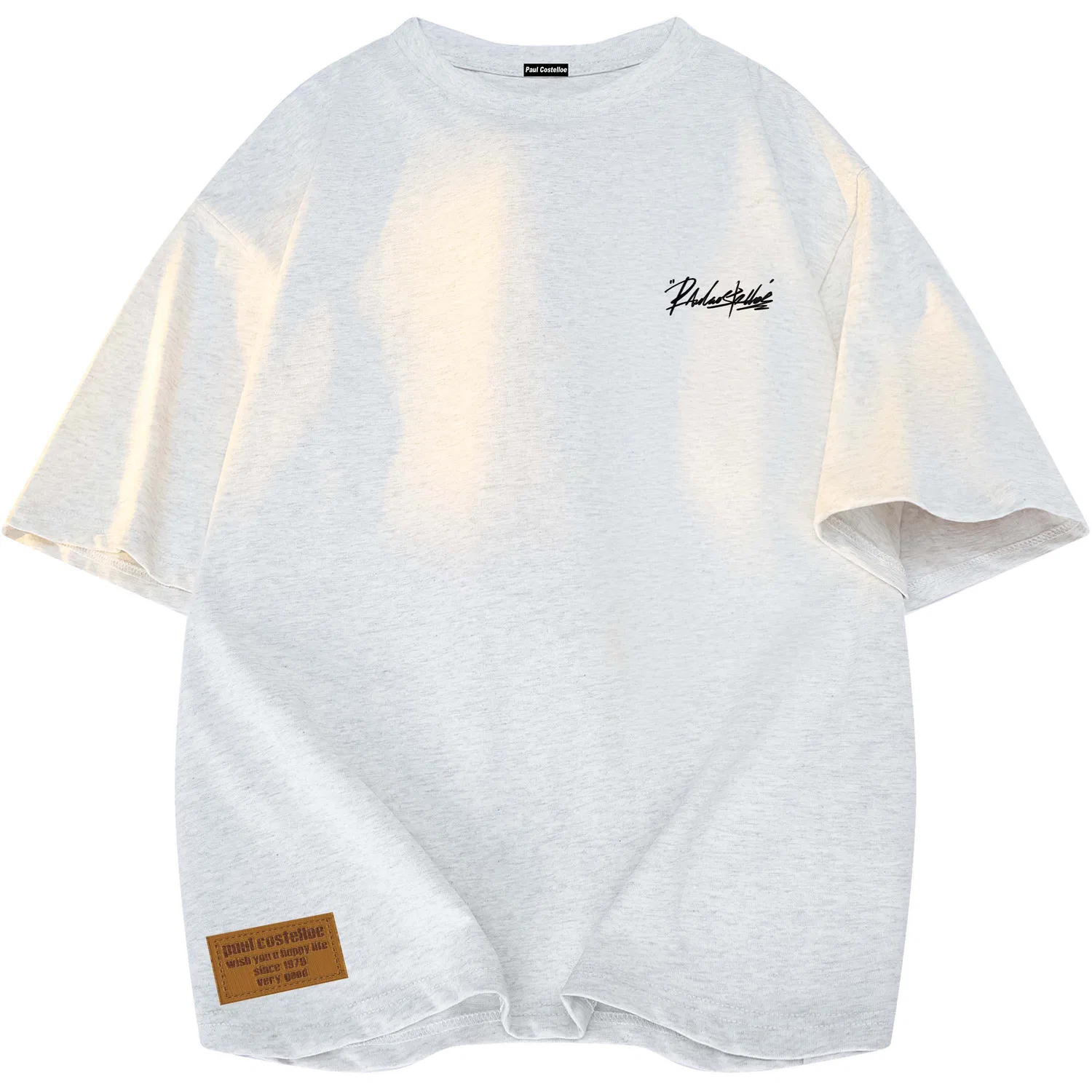 Детская футболка с круглым вырезом, тонкая, Thin Paul Costelloe, White Heather Gray