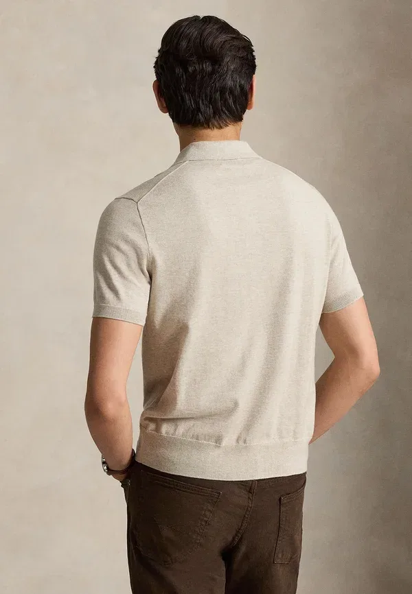 Футболка поло хлопковая Polo Cotton sweater, Polo Ralph Lauren, Light Walnut Brown, коричневый — фото 3