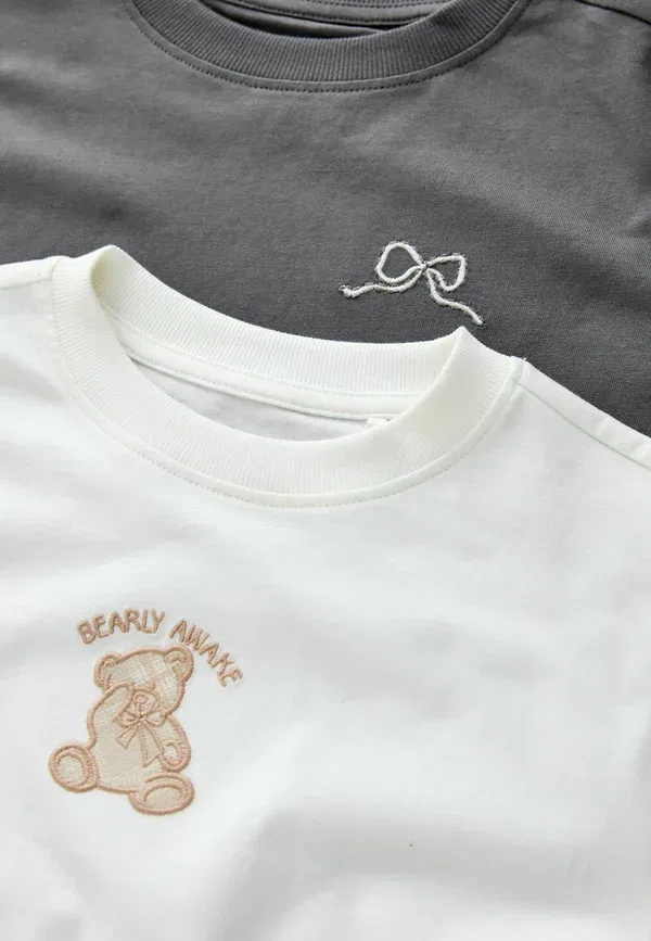 Пижамный набор из 2 предметов, хлопок, Regular fit - check 2 pack, Next, Neutral Bear, нейтральный — фото 4