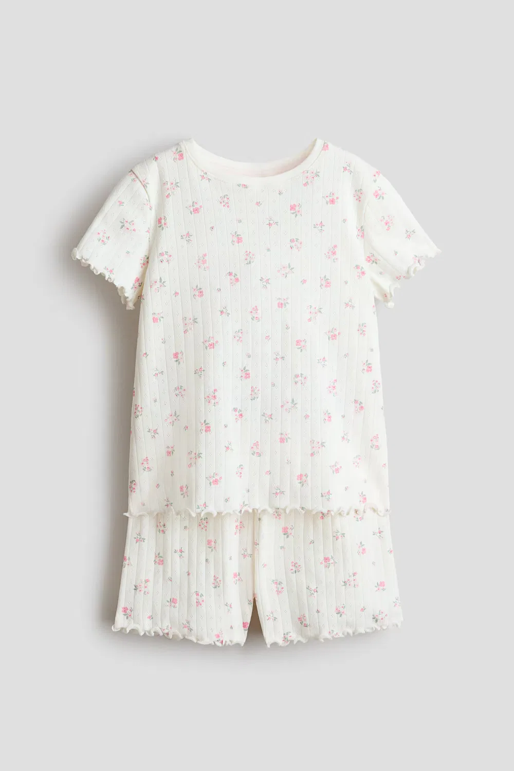 Пижама с принтом H&M, Cremefarben/Geblümt