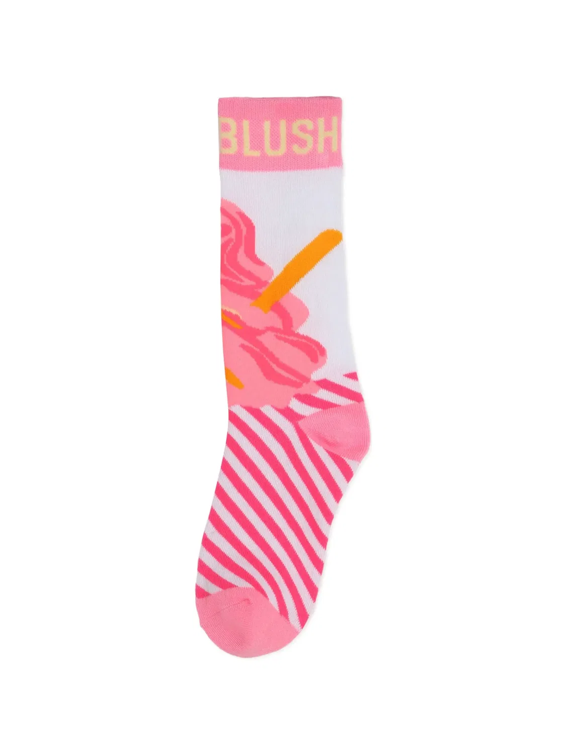 Носки с полосатым принтом и логотипом-интарсией Billieblush, розовый
