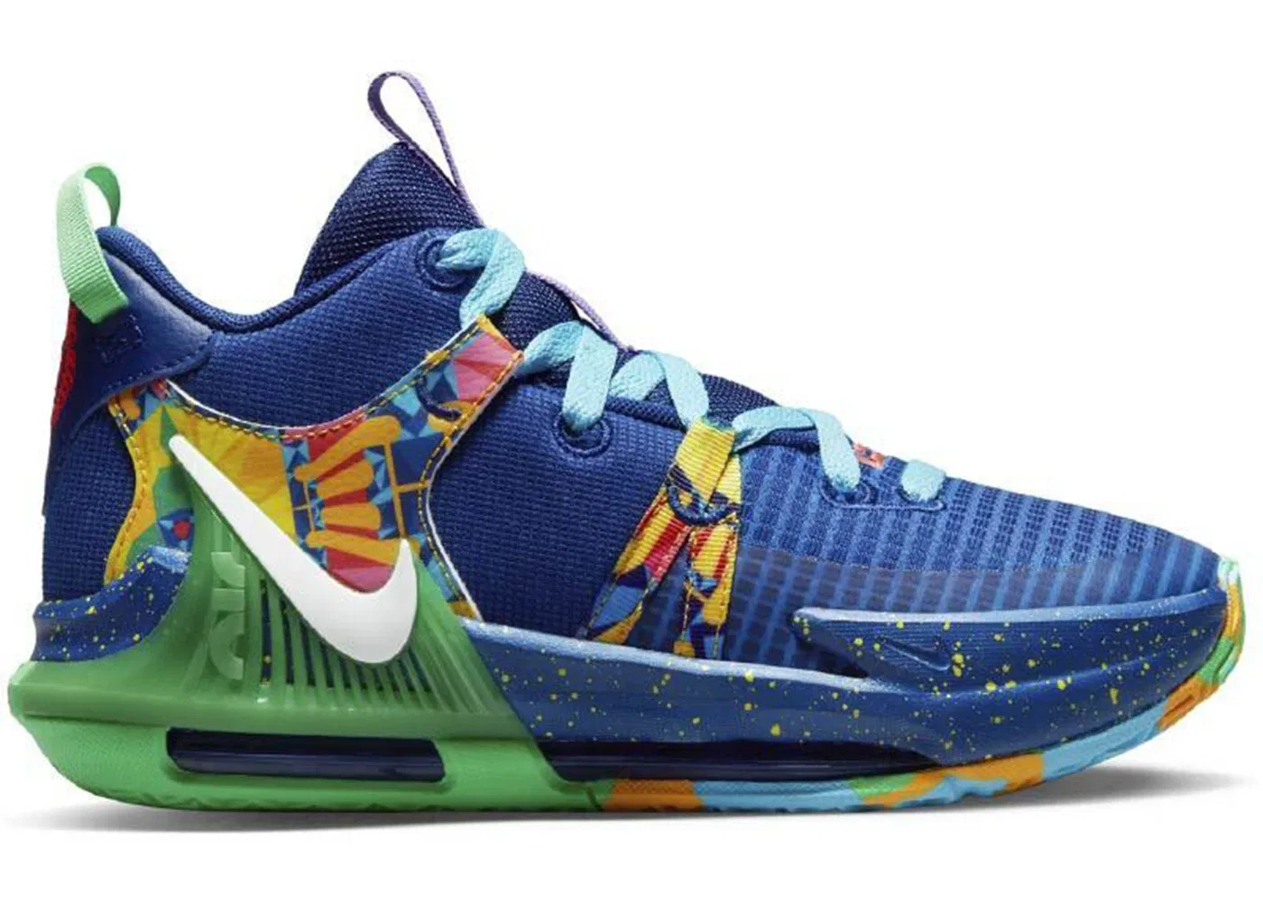 Детские кроссовки для мальчиков с принтом Nike LeBron Witness 7 Nike, Deep Royal Blue/Game Royal/Electric Algae/White