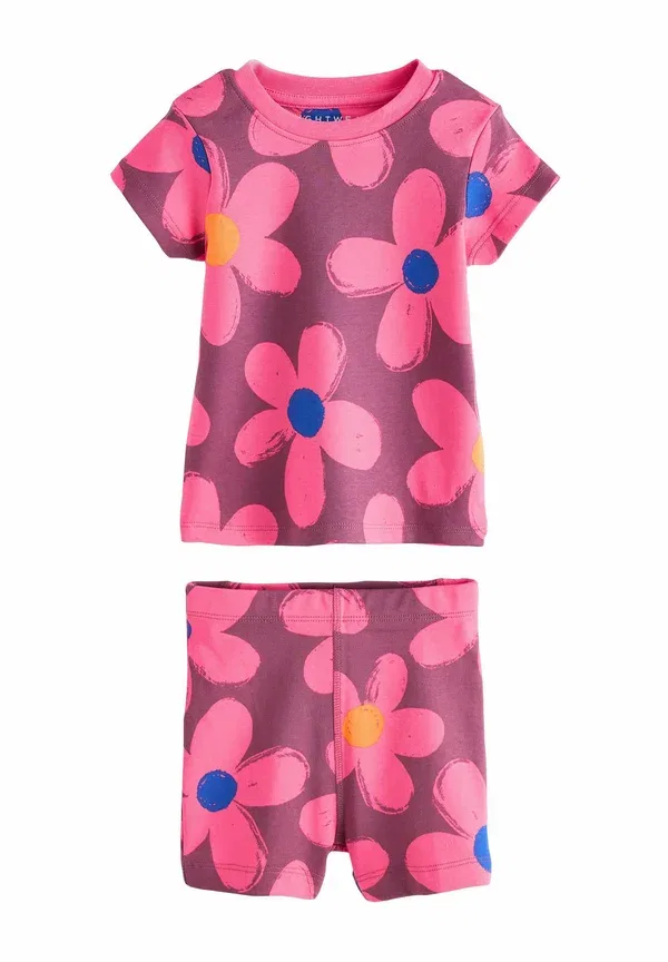 Комплект пижам короткий с цветочным принтом Regular fit - short pyjamas 3 pack Next, Blue/Orange Floral, оранжевый — фото 2