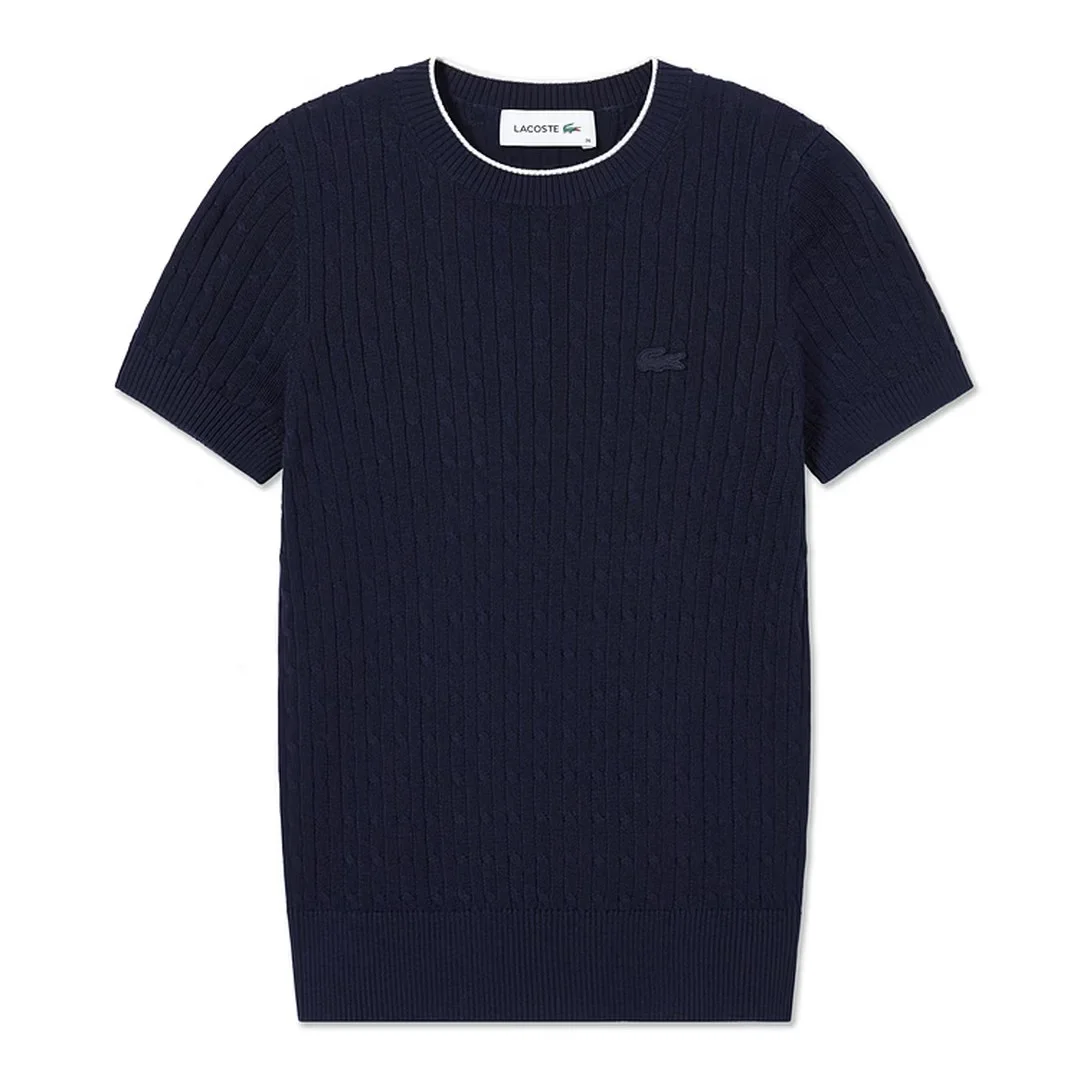 Вязаный свитер LACOSTE, с круглым вырезом, Navy Blue