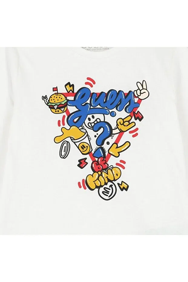 Детская футболка с длинным рукавом с принтом Ls t-shirt Guess, G011 — фото 3