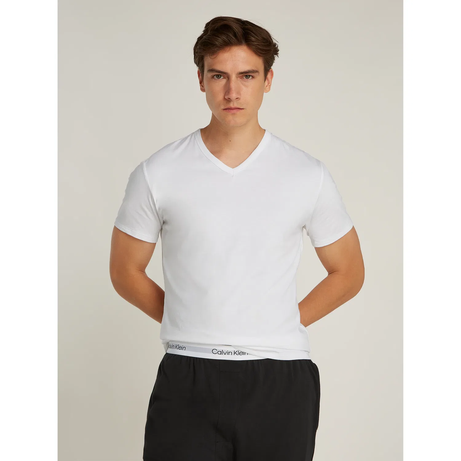 Детская футболка с V-образным вырезом Calvin Klein Underwear, White — фото 2