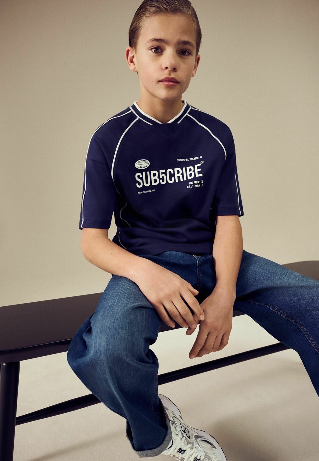 Футболка с принтом SUBCRIBE SHORT SLEEVE Next, синий — фото 4
