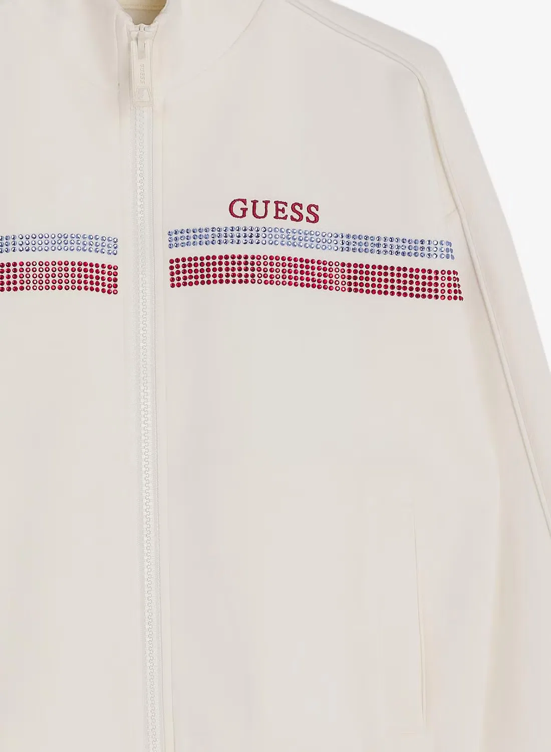 Свитшот на молнии Guess, белый — фото 4