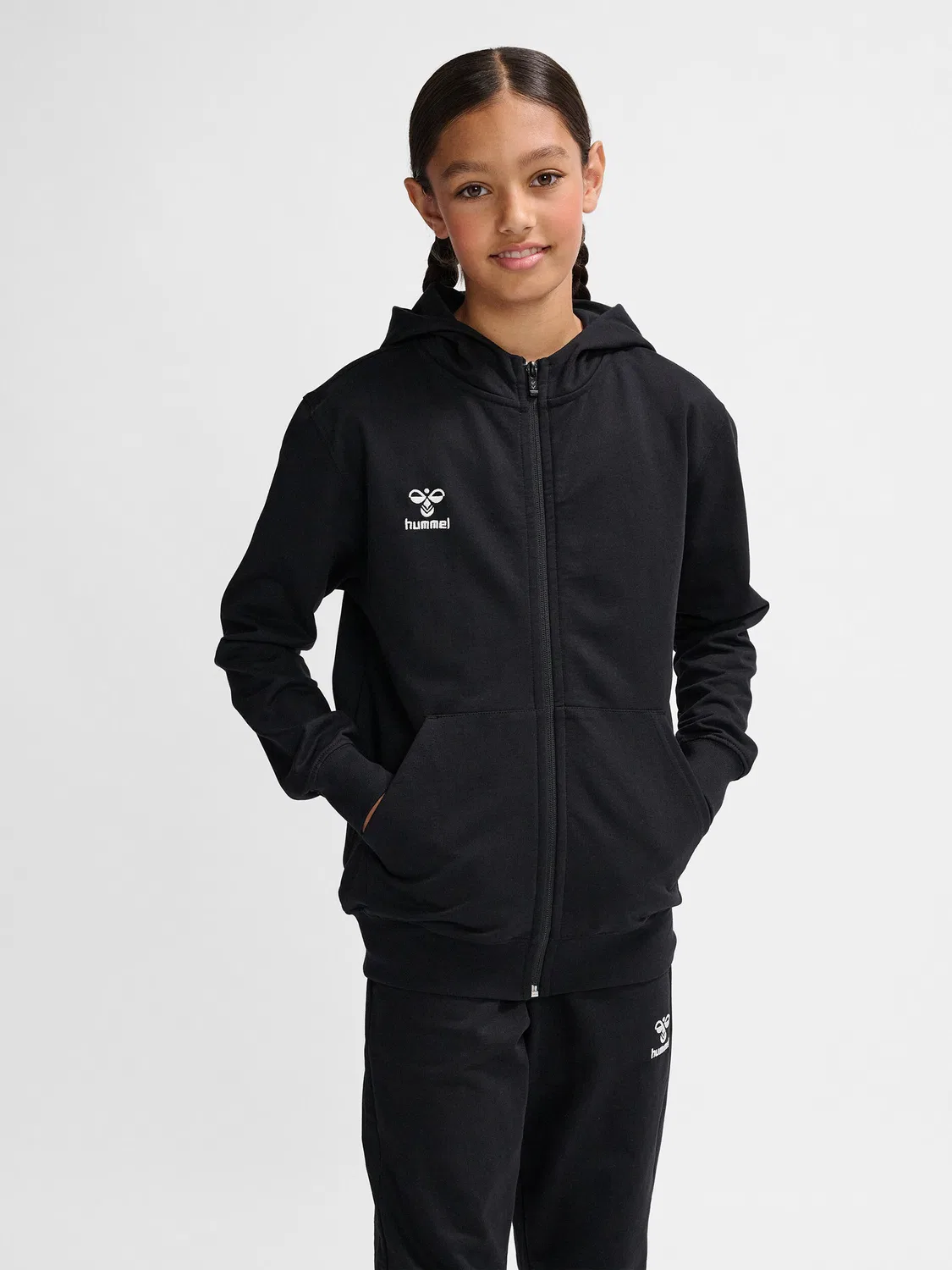 Детское худи с длинным рукавом Hmlgo 2.0 Zip Hoodie Kids Hummel, Schwarz — фото 3
