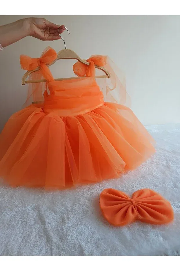 Детское платье для девочек без рукавов Elwirababyboutiqe, Orange