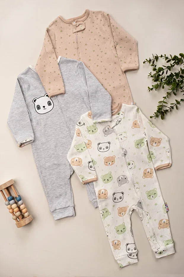 Детский комплект боди-комбинезонов с длинным рукавом Enia Baby, Ecru