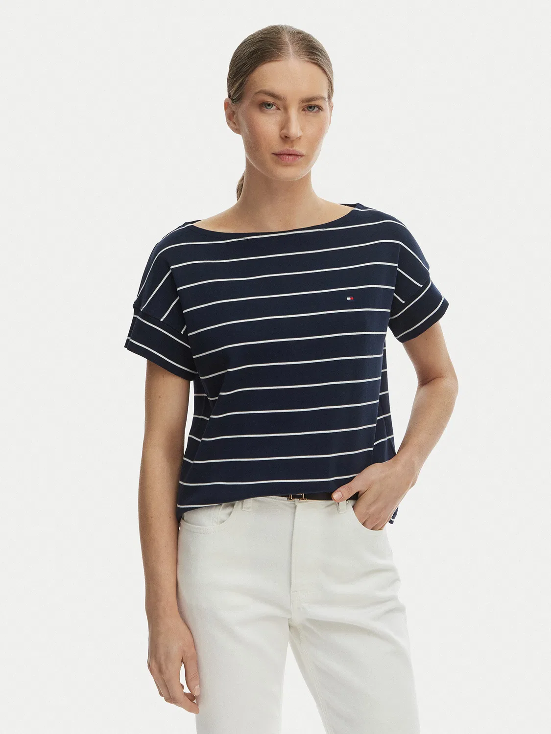 Женская футболка свободного кроя Tommy Hilfiger, темно-синий