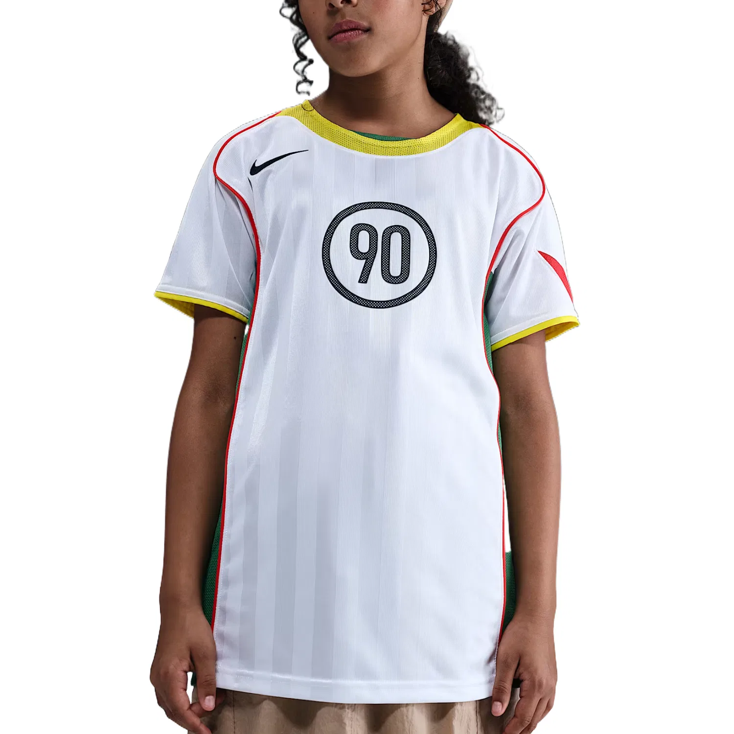 Детский топ с круглым вырезом White Bright Yellow Light Red Black Nike