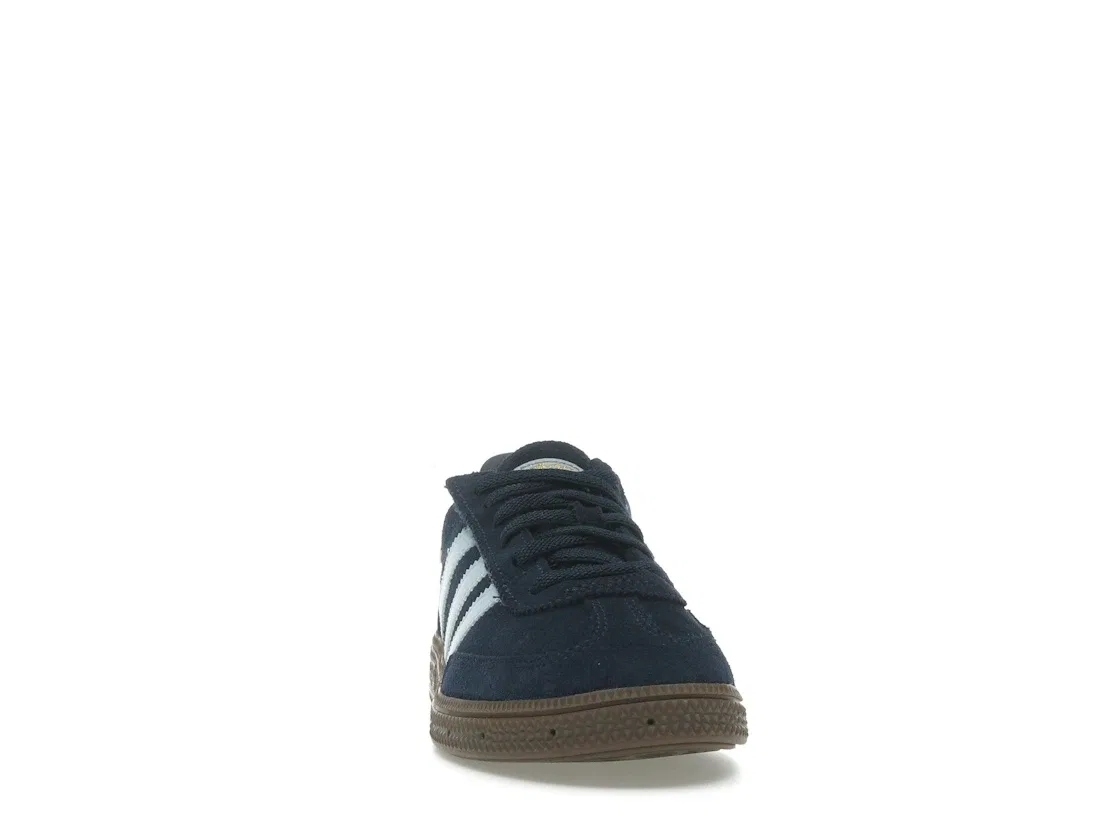 Детские кроссовки для мальчиков с закрыванием на липучке Adidas Handball Spezial Comfort Closure, Collegiate Navy Clear Sky Gum — фото 2