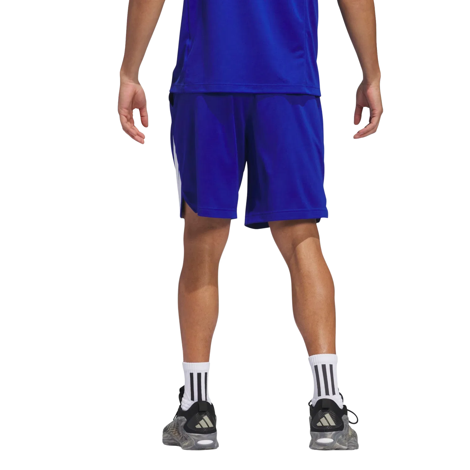 Мужские спортивные шорты с тремя полосками Adidas, синий — фото 3