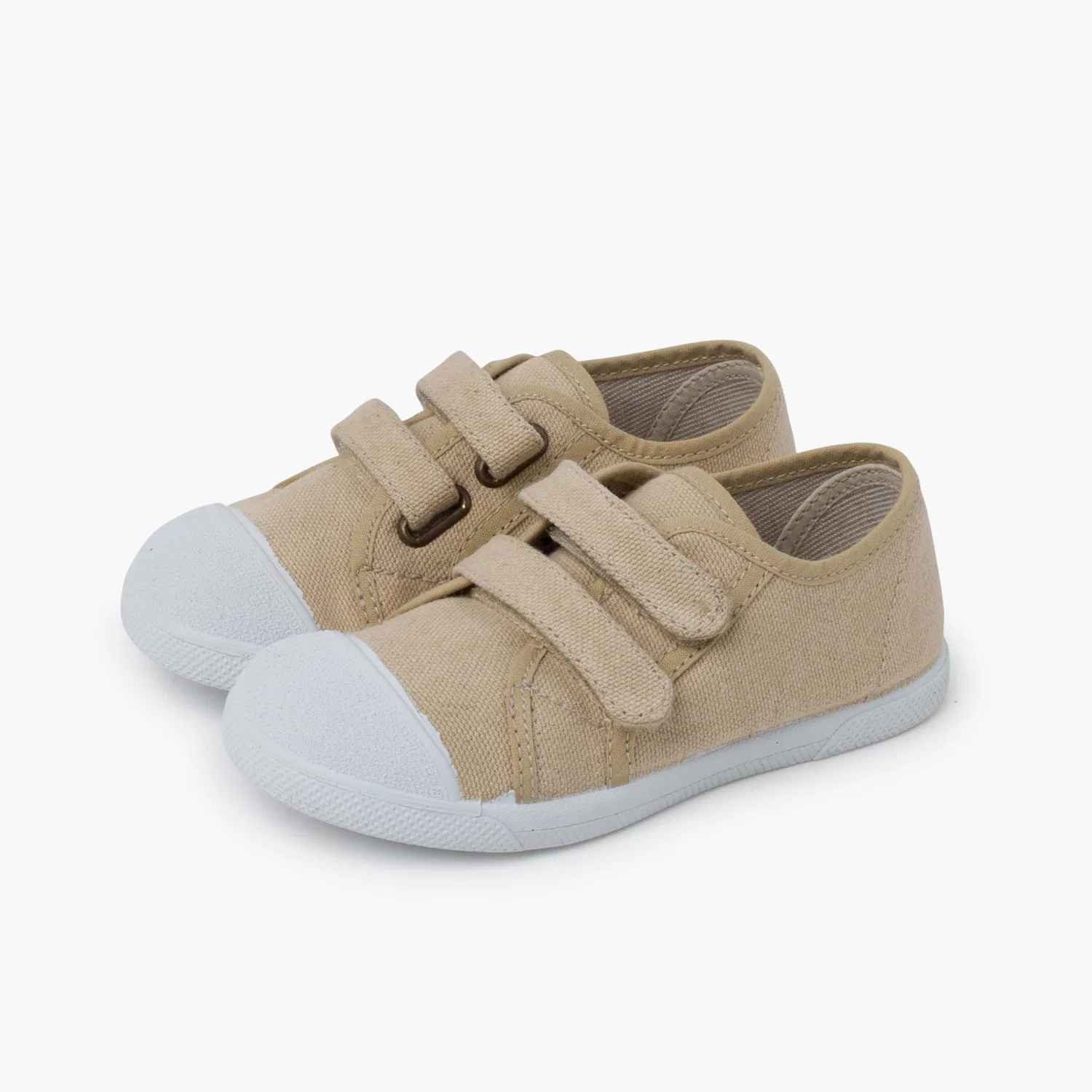 Детские кеды из эко-канваса с принтом Pisamonas Morbide Sneakers Eco Canvas Chiusura A Strappo, Beige — фото 4