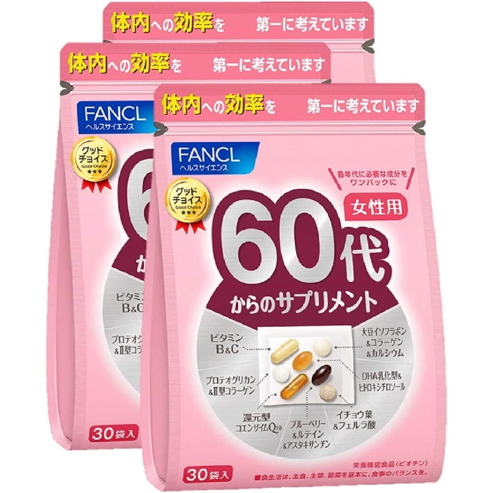 

Витаминный комплекс FANCL для женщин старше 60 лет, 3 упаковки, 30 пакетов