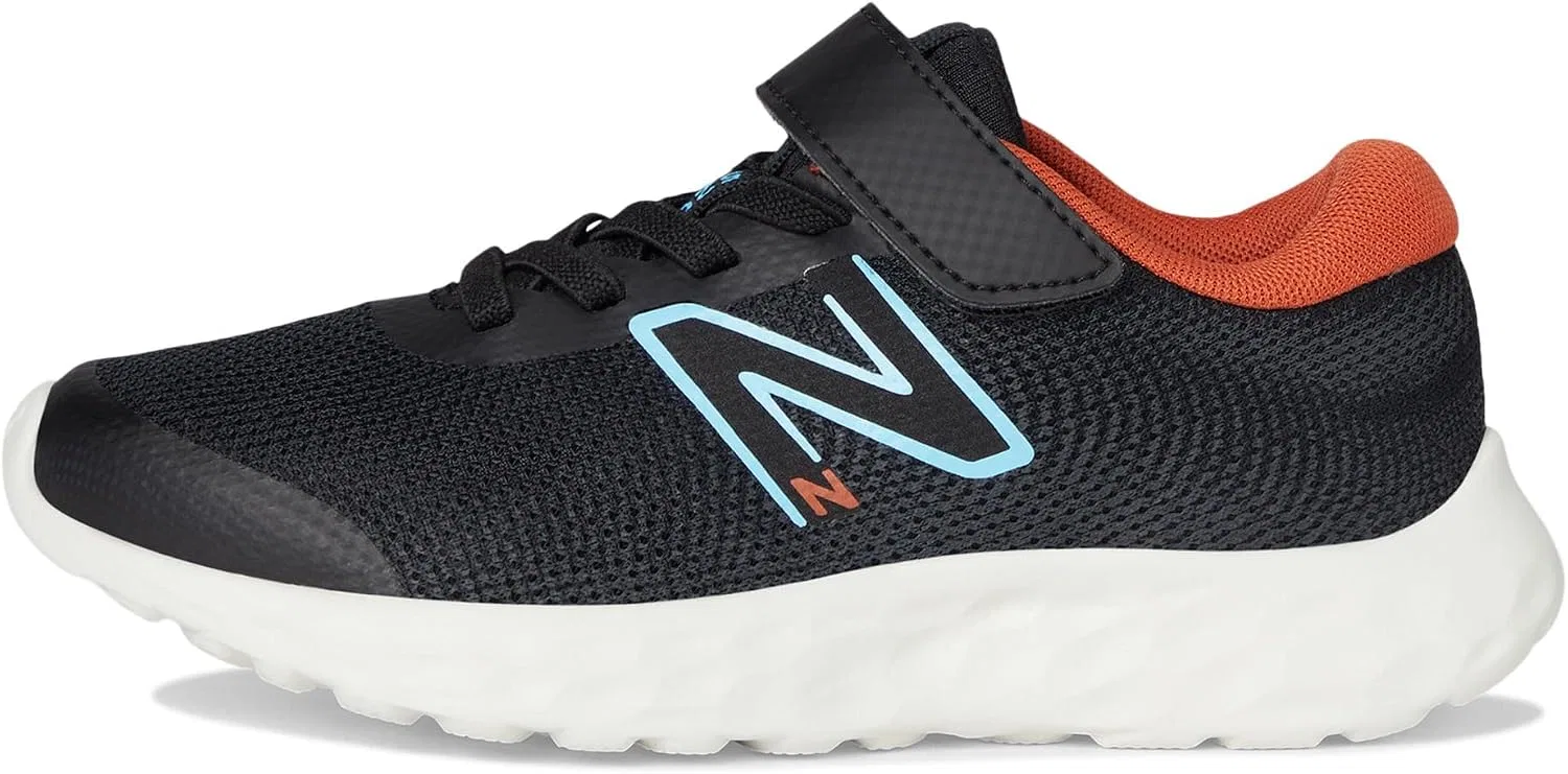 Детские кроссовки для девочек с банджи-шнуровкой New Balance, Black/Team Sky Blue/Infield Clay — фото 4