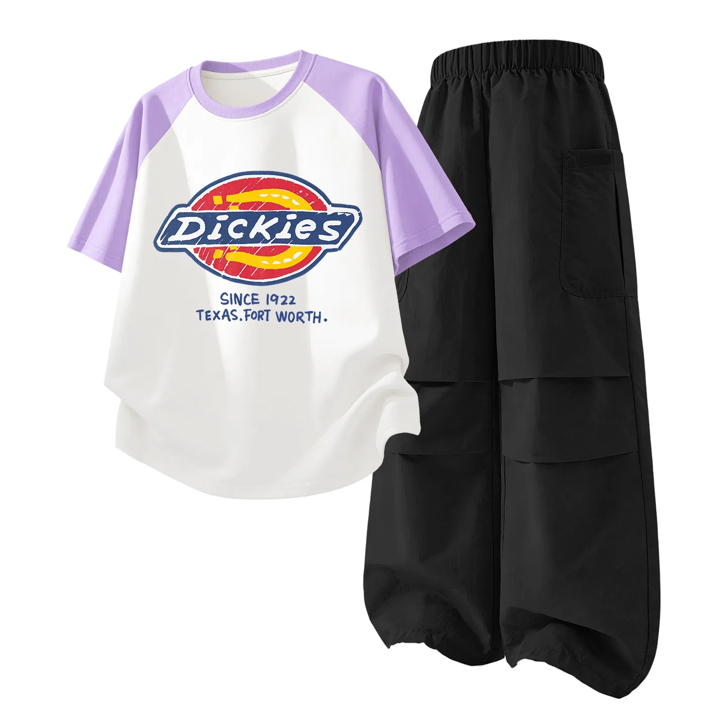 Детский спортивный комплект из 2 предметов с принтом Dickies, Purple White/Black
