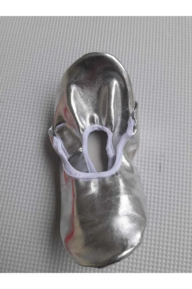 Детские балетки для девочек с принтом Nesil, Silver — фото 2