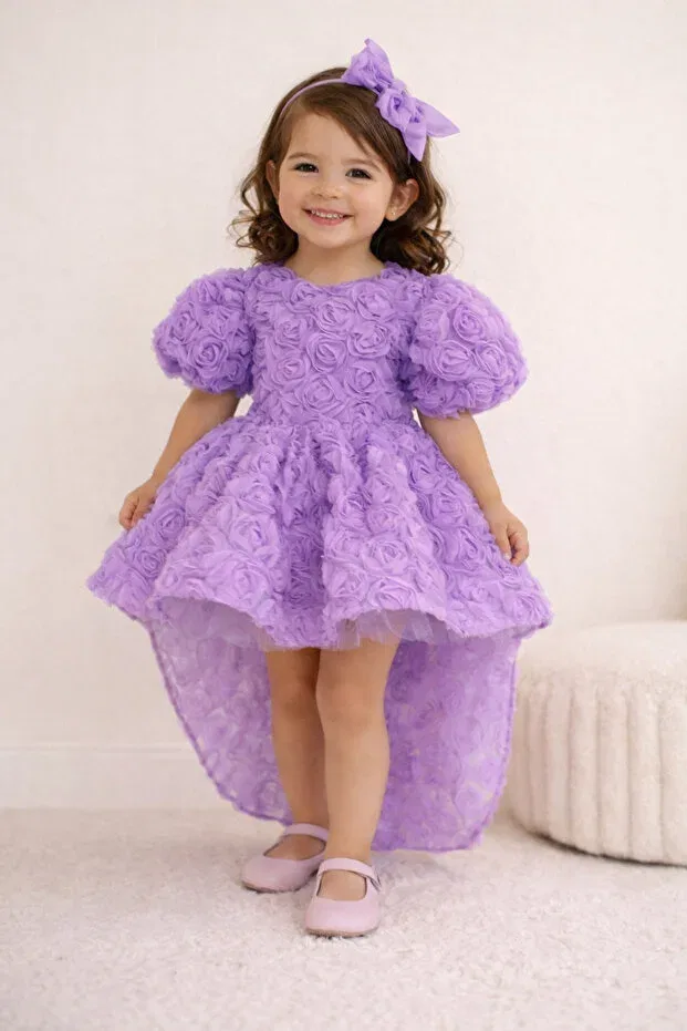Детское платье для девочек с принтом 3D Children's Evening Dress Princess Tutu Dress Queen Tasarım, Purple