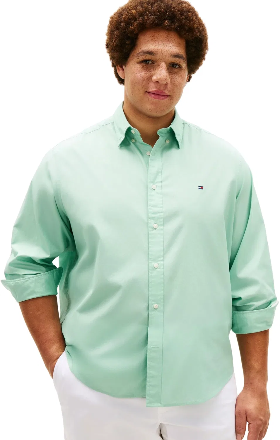 Мужская рубашка с длинным рукавом Tommy Hilfiger, Crushed Mint
