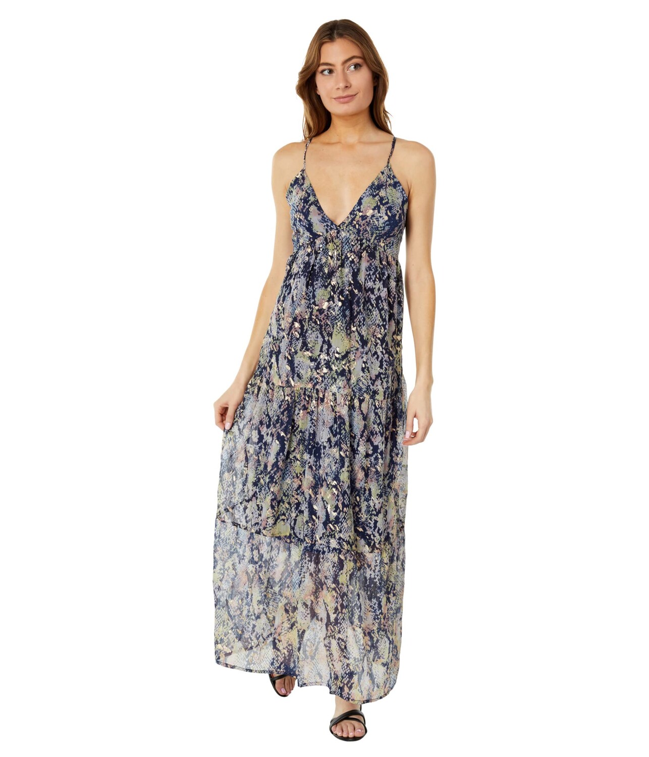 

Платье America & Beyond, Shimmering Snakeskin Maxi Dress