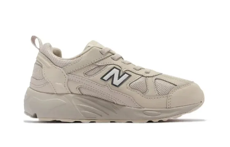 Детские кроссовки для мальчиков с сеткой и кожей NB 878, New Balance, Milk Tea — фото 3