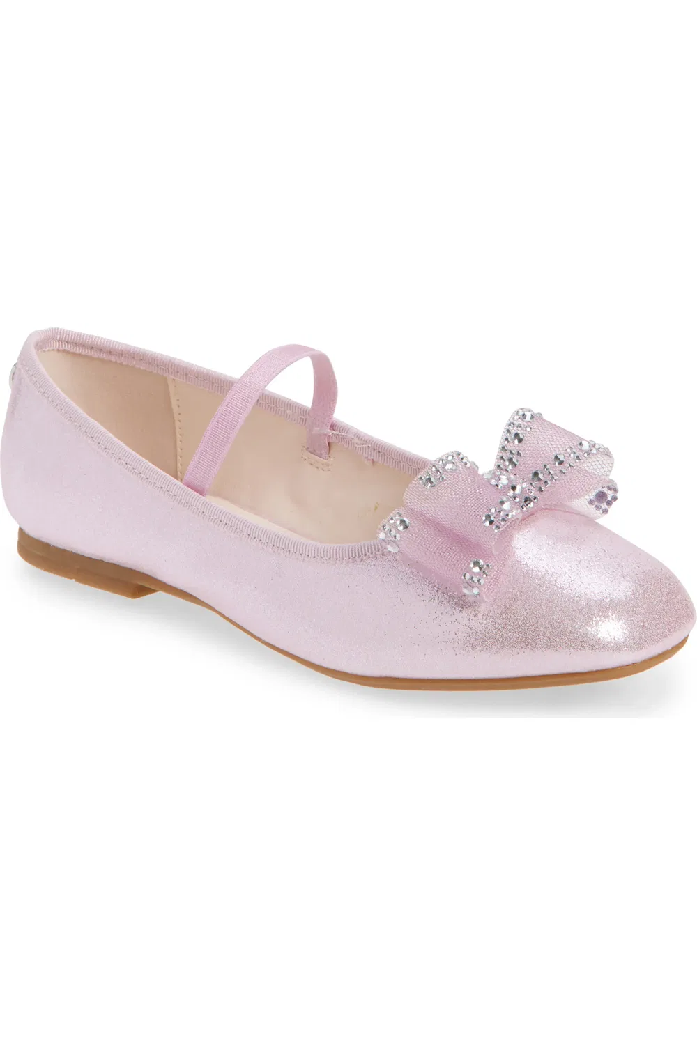 Детские туфли Мэри Джейн с блестками и бантом Sidnee Nina, Pink Shimmer