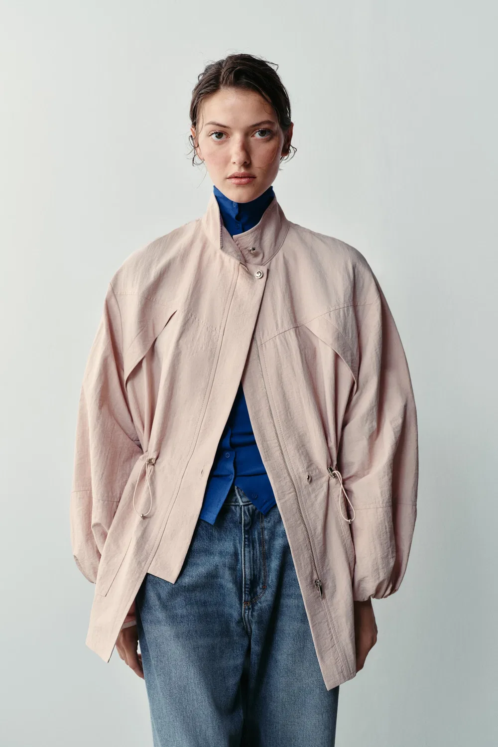 Куртка с высоким воротником ZARA, Pink — фото 3