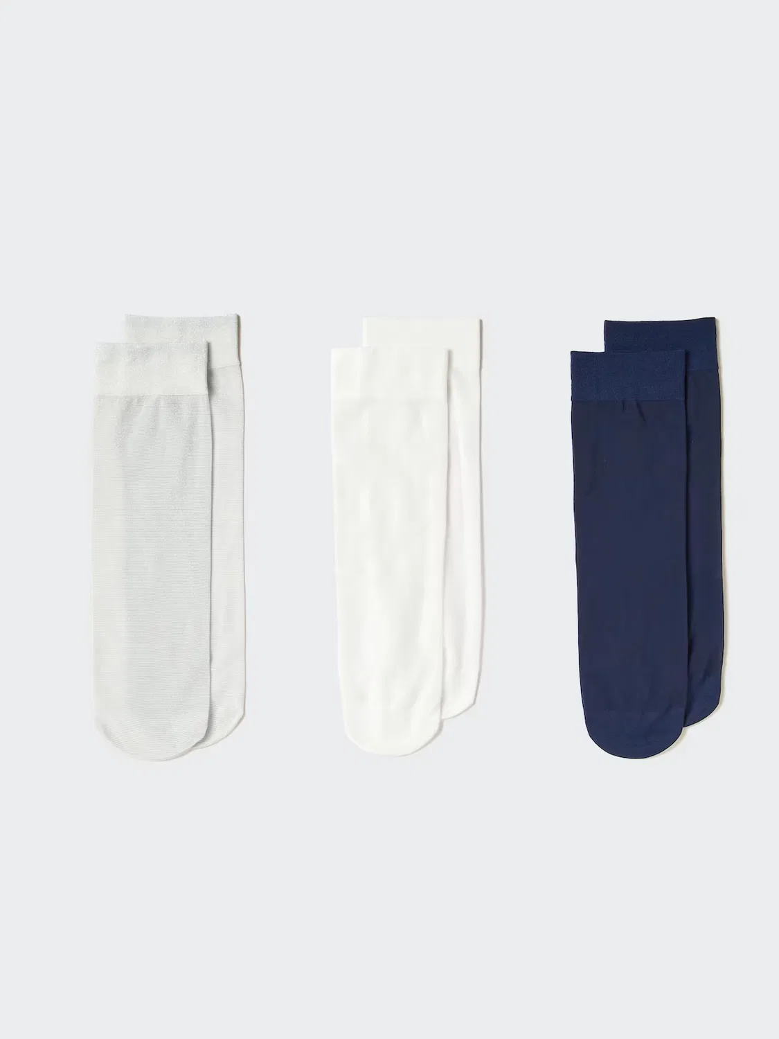 Носки Uniqlo, полупрозрачные с блестками, светло-серый