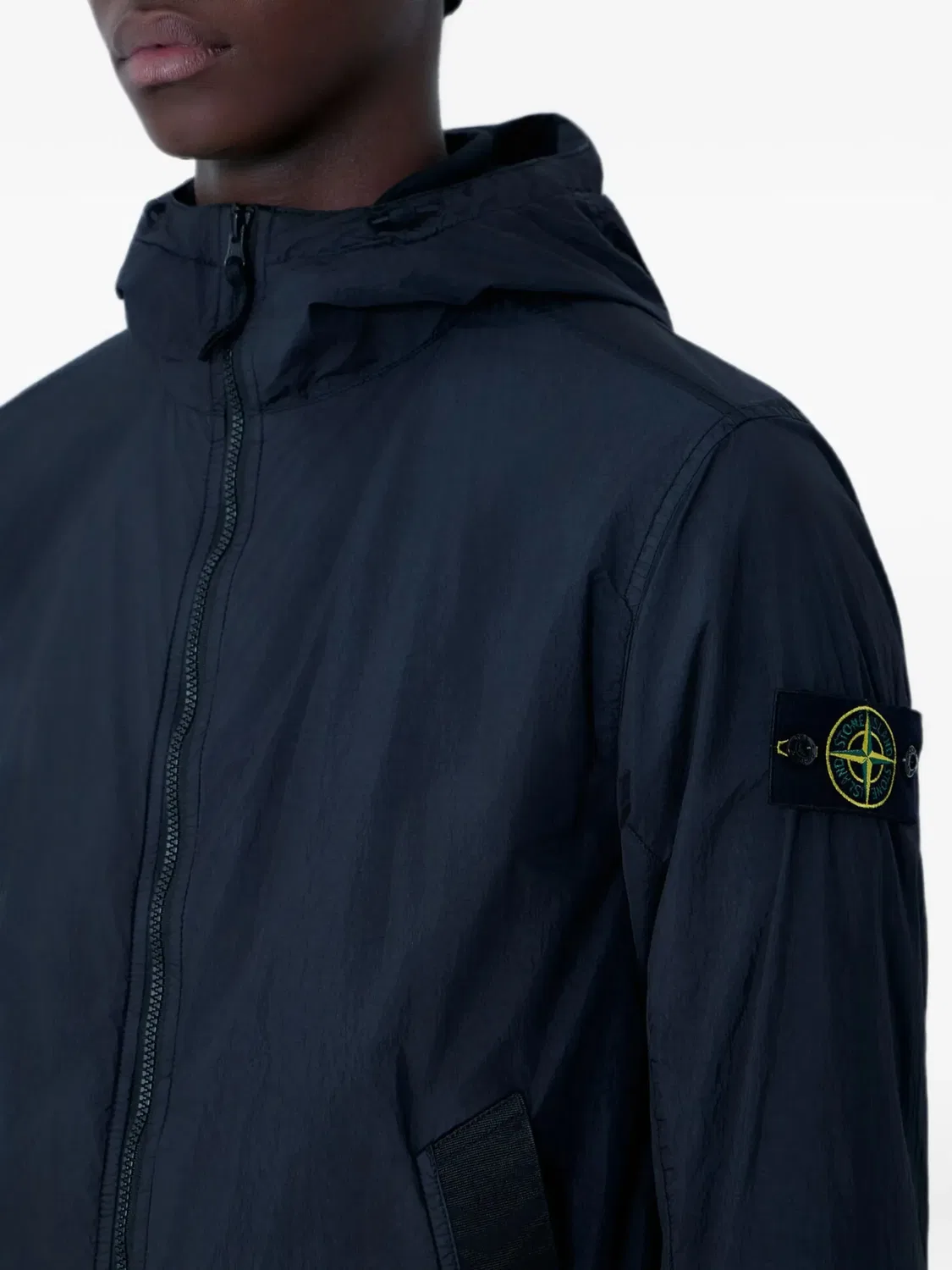 Куртка с капюшоном и логотипом компаса Stone Island, темно-синий — фото 2