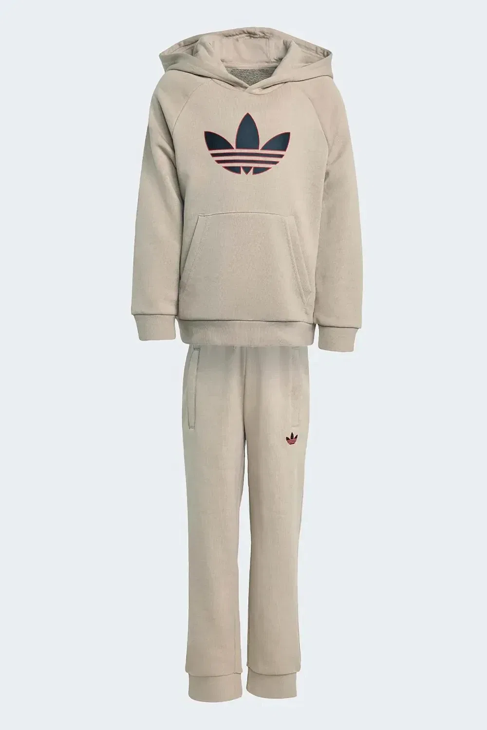 Спортивный костюм с логотипом-трилистником Adidas Kids, бежевый