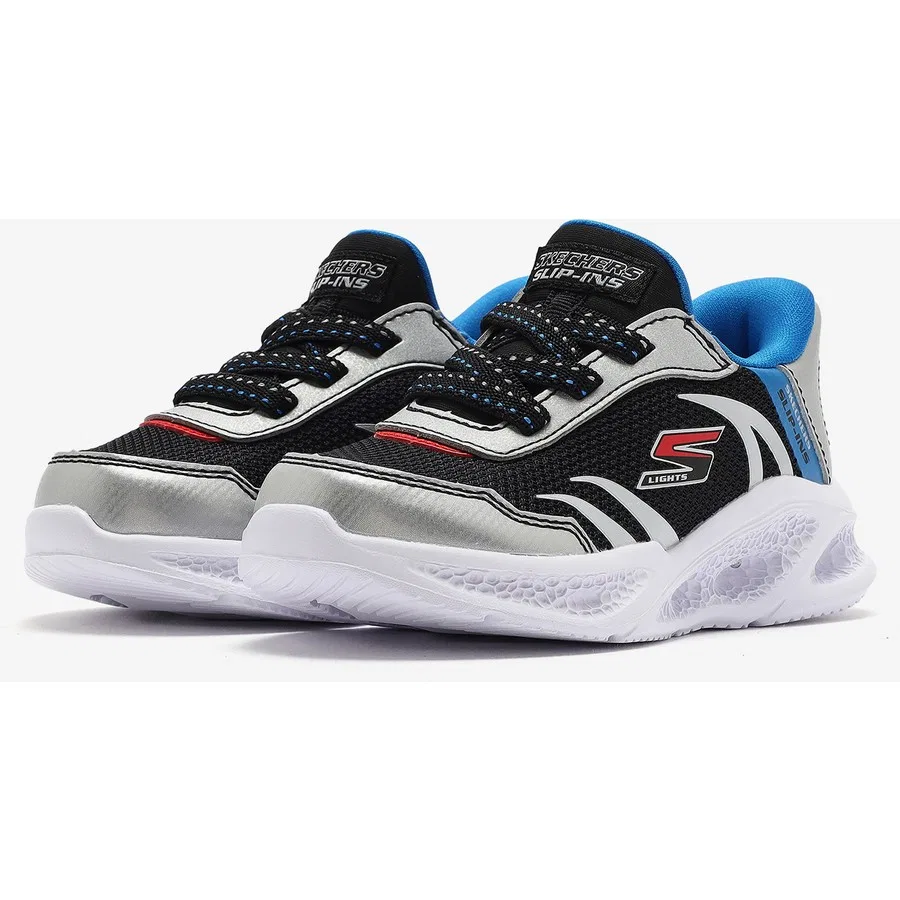 Кроссовки детские с подсветкой Meteor-Lights Brisk-Beams Skechers, Серый — фото 3