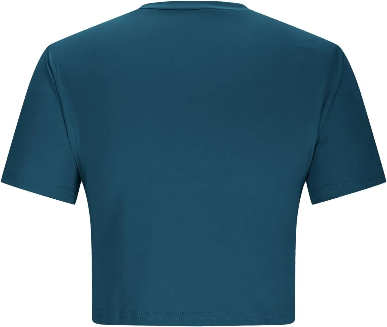 Женский укороченный топ с круглым вырезом Ribbed, Navy — фото 4