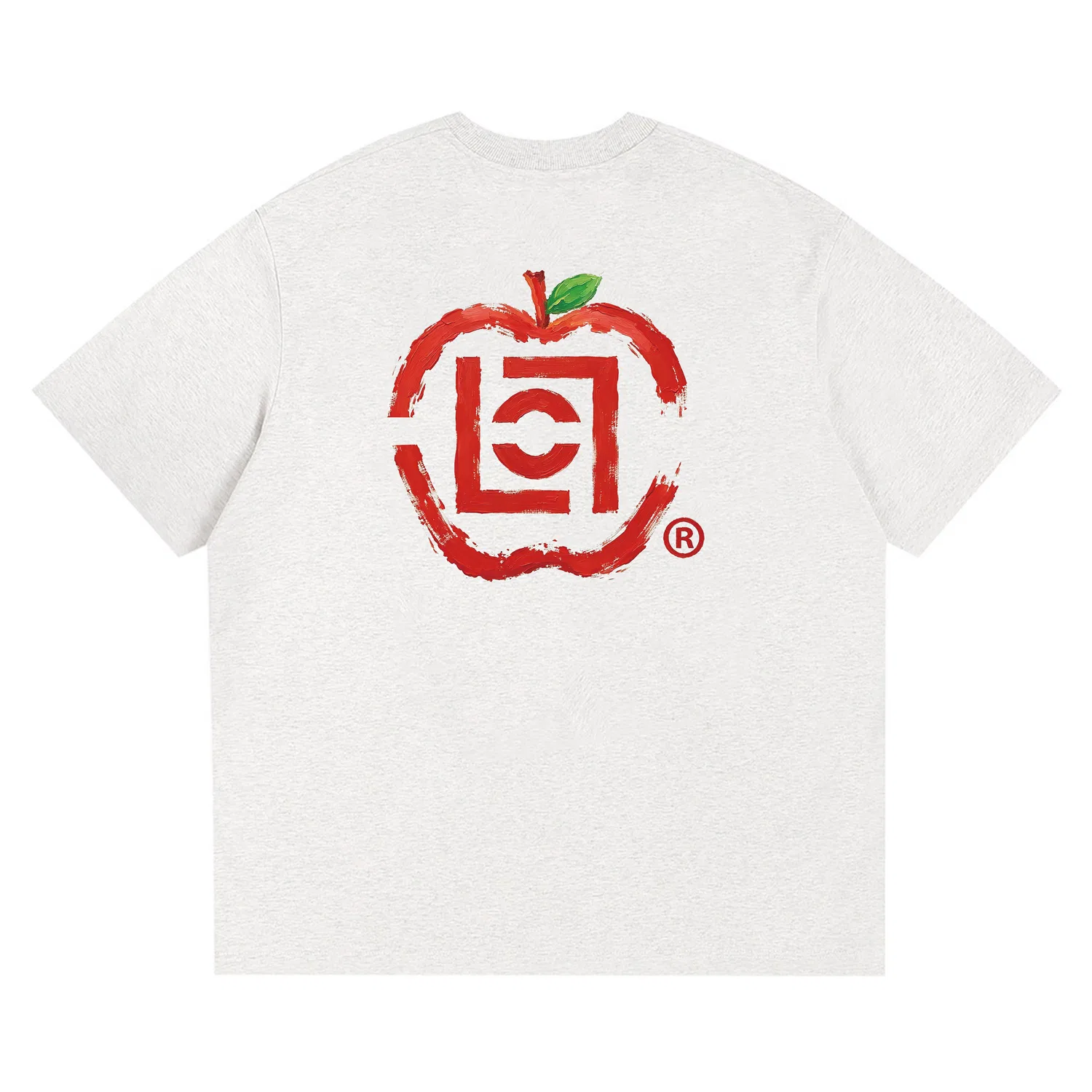 Детская футболка с круглым вырезом, свободного кроя, из плотного хлопка, Unisex Crew Neck, CLOT, White Heather Gray