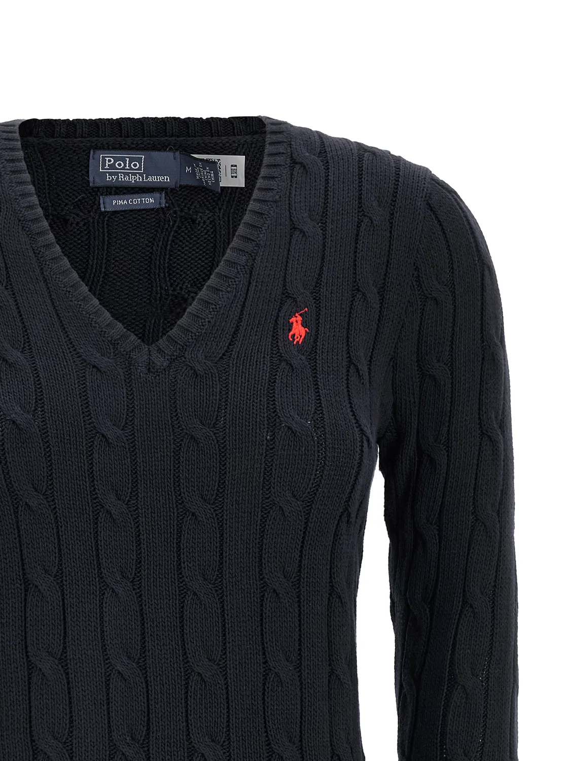 Женский кардиган с косами и V-образным вырезом Kimberly Polo Ralph Lauren, Blue — фото 3