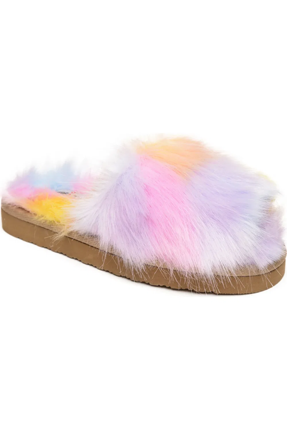 Детские сандалии-слайды с мехом Lyla Minnetonka, Pink Unicorn