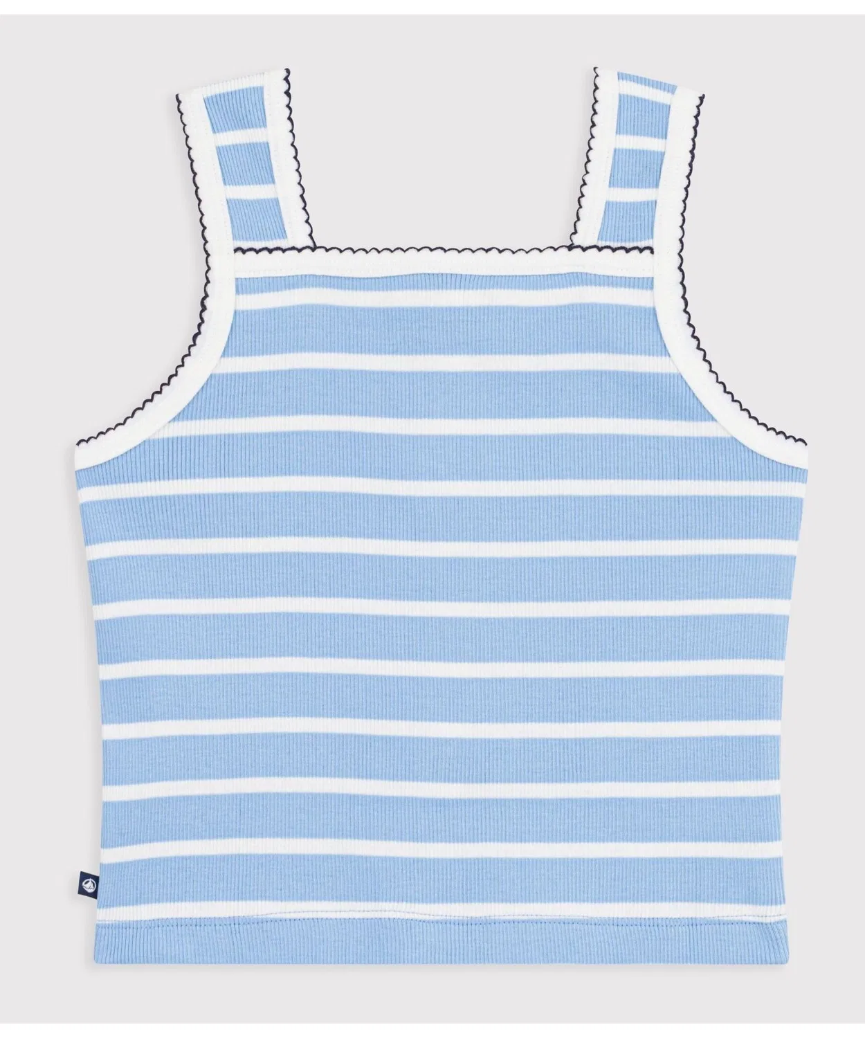 Детский топ-безрукавка с принтом PETIT BATEAU, White×Blue — фото 2