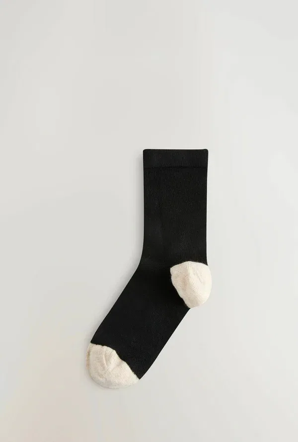 Носки 5 пар с деталями пятки и мыска, 70% вискоза, Heel & toe detail ankle socks, Next, Grey, Sparkle, черный/серый — фото 4