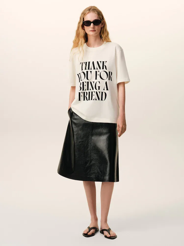Футболка с принтом Boxy Fit AMI PARIS, White