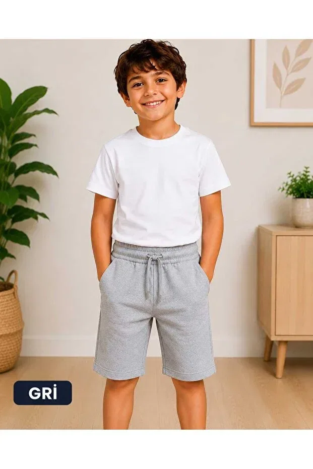Детский комплект шорт для мальчиков из хлопка 3-Piece Capri Set Lovexi, Navy Blue Black Gray — фото 2
