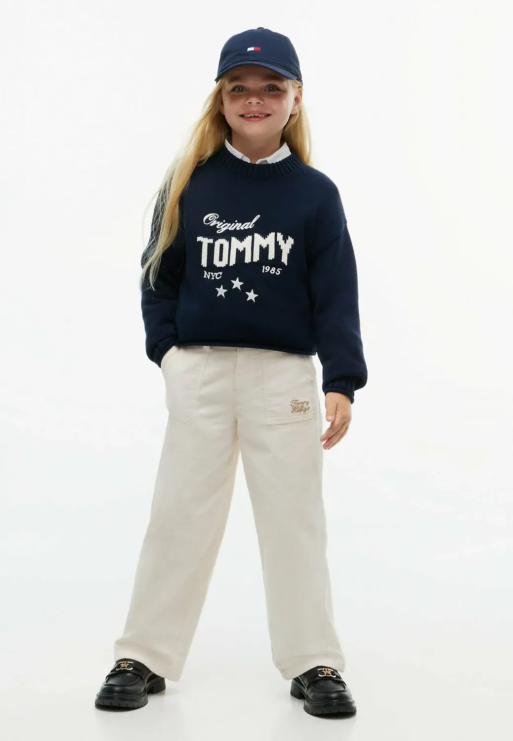 Свитер с вышивкой в виде звезд и свободными рукавами-баллонами Tommy Hilfiger, Dark Blue
