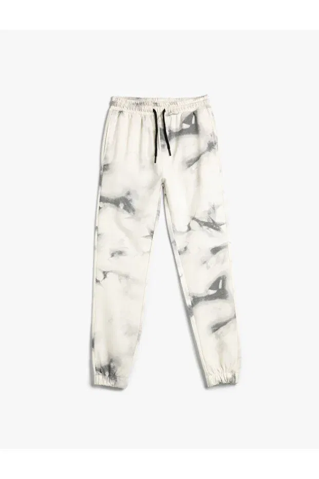 Детские спортивные штаны для мальчиков с принтом Batik Patterned Koton, Gray Patterned