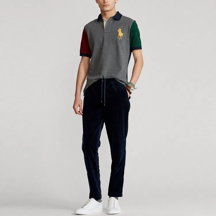 Мужское поло Polo Ralph Lauren Big Pony Custom Slim Fit, Gray Multicolor — фото 3