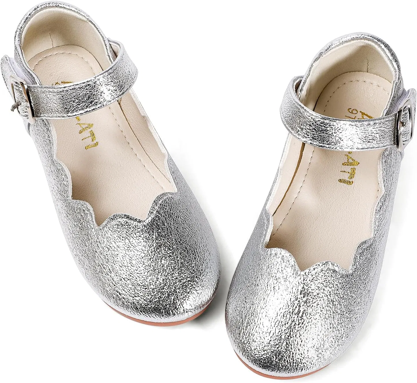 Детские балетки Мэри Джейн для девочек Flower Girl Dress Shoes KDVOG, Silver