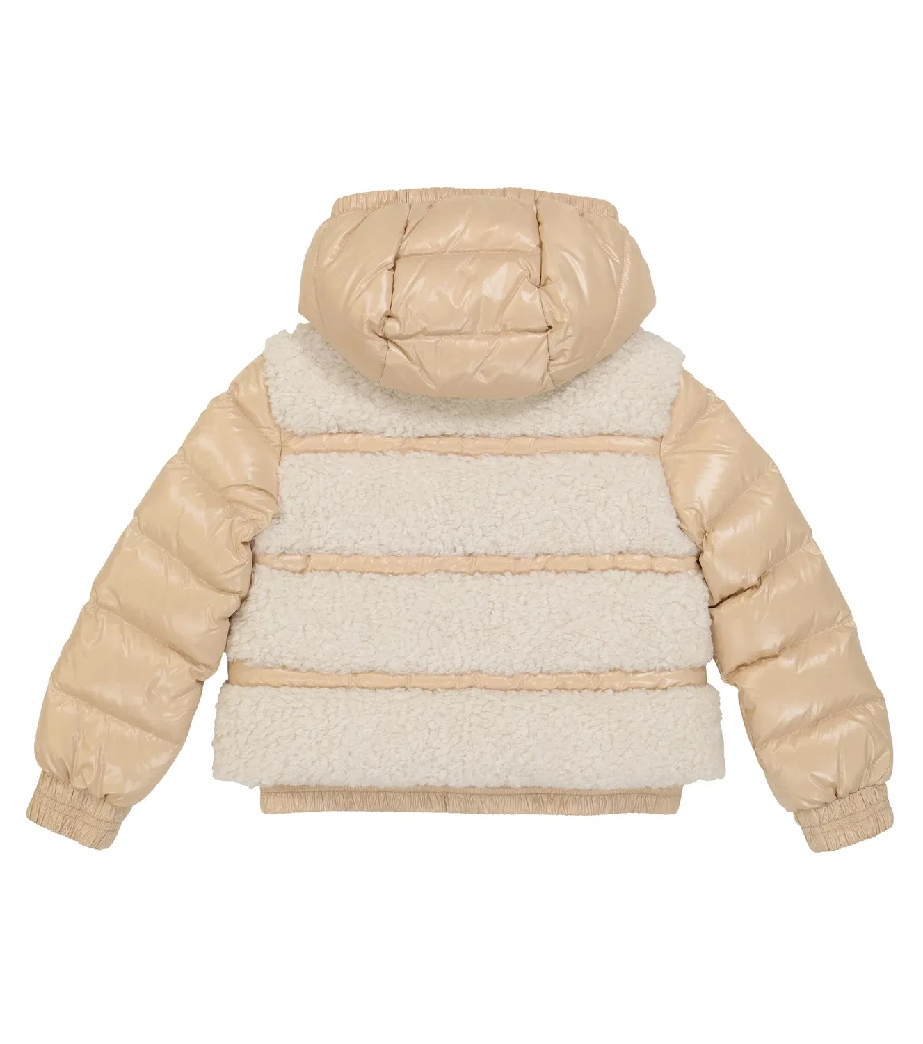 Пуховик с капюшоном Gentiane Moncler Enfant, бежевый — фото 4