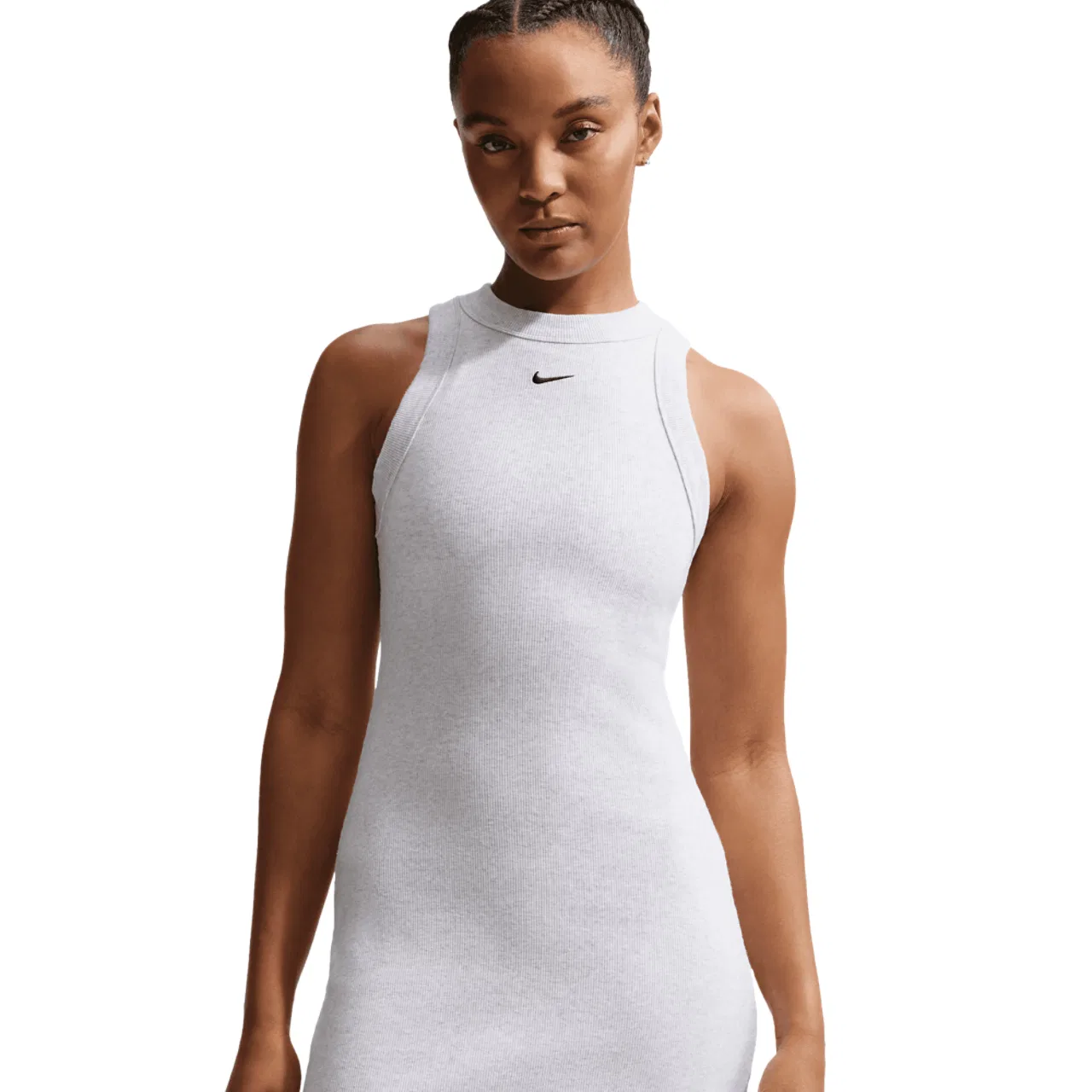 Женское платье Chill Knit Rib Tank Nike, цвет Birch Heather/Black